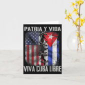 Patria Y Vida Viva Cuba Libre Patriotic Retro USA カード (黄色い花)