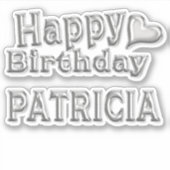 Patricia Happy Birthday silver Aufkleber Sticker シール (正面)