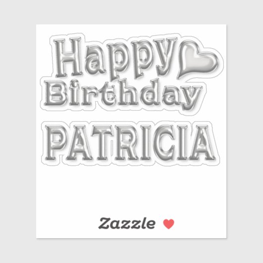 Patricia Happy Birthday silver Aufkleber Sticker シール (シート)