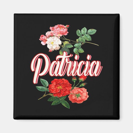 Patricia Name With Flowers  マグネット (正面)