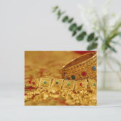 Patriciapotluck金ゴールドジュエリー葉書 ポストカード (スタンド正面)