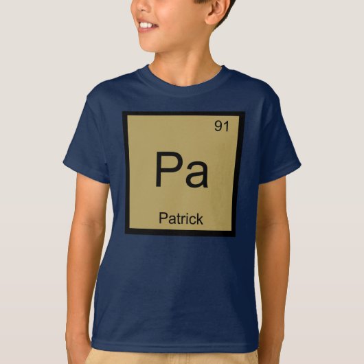 Patrick 名前 化学 元素 周期表 tシャツ (正面)