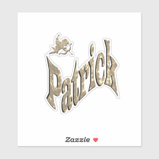 'Patrick' Boys Name With Cherub, シール (シート)