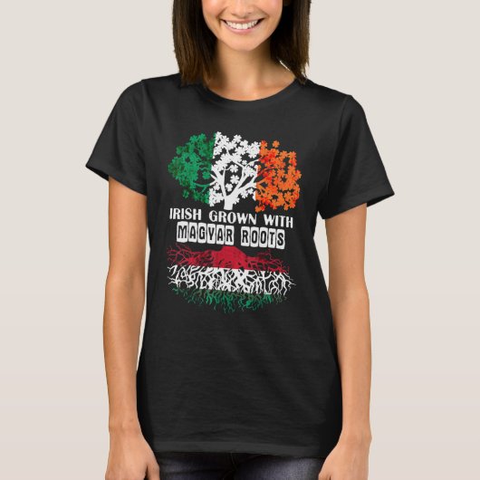 Patrick Day irish Ireland root Magyar Hungary Flag Tシャツ (正面)
