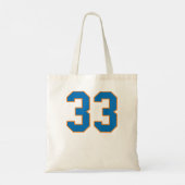 Patrick Ewing Knicks #33 Blue with Orange Outline トートバッグ (裏面)