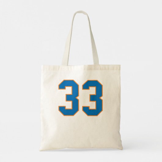 Patrick Ewing Knicks #33 Blue with Orange Outline トートバッグ (裏面)
