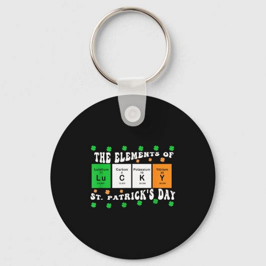 Patricks Day Funny Elements Of Lucky Periodic Tabl キーホルダー (正面)