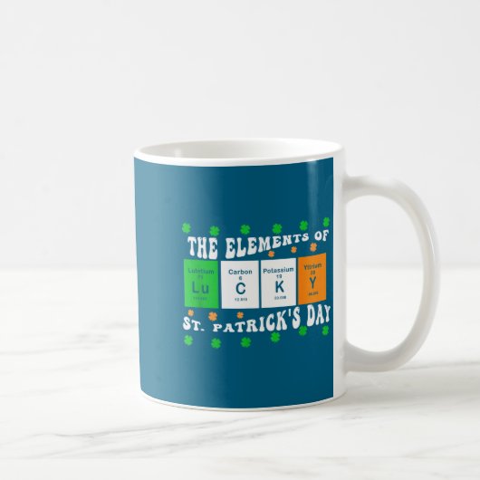 Patricks Day Funny Elements Of Lucky Periodic Tabl コーヒーマグカップ (右)