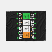 Patricks Day Funny Elements Of Lucky Periodic Tabl フリースブランケット (正面(横))