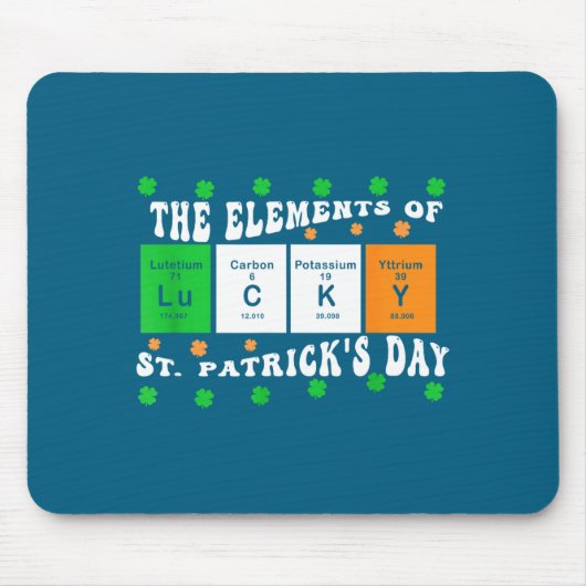 Patricks Day Funny Elements Of Lucky Periodic Tabl マウスパッド (正面)