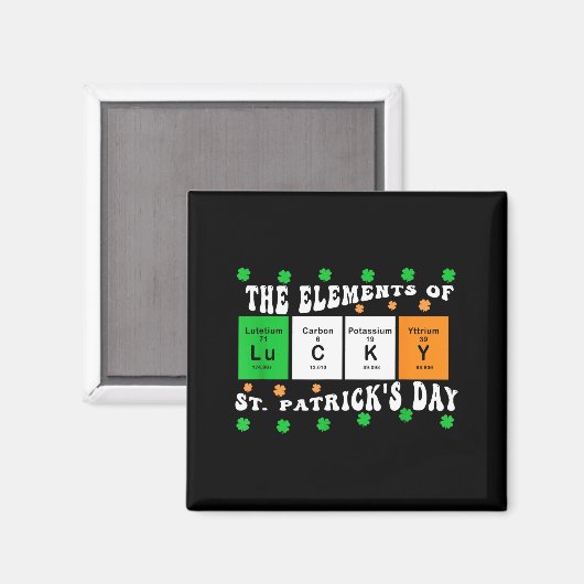 Patricks Day Funny Elements Of Lucky Periodic Tabl マグネット (正面/裏面)