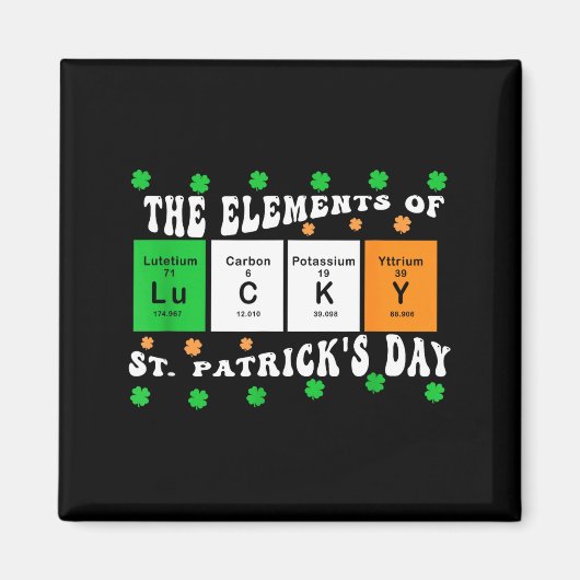 Patricks Day Funny Elements Of Lucky Periodic Tabl マグネット (正面)
