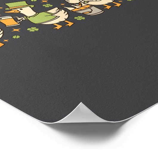 Patricks Day,funny Goose, Shamrock, Beer Gift Tee  ポスター (角)