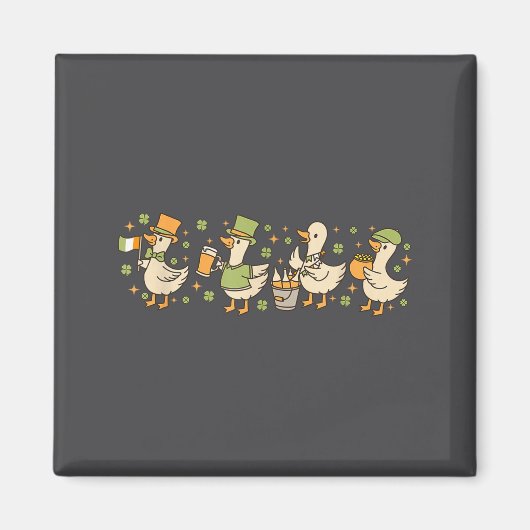 Patricks Day,funny Goose, Shamrock, Beer Gift Tee  マグネット (正面)