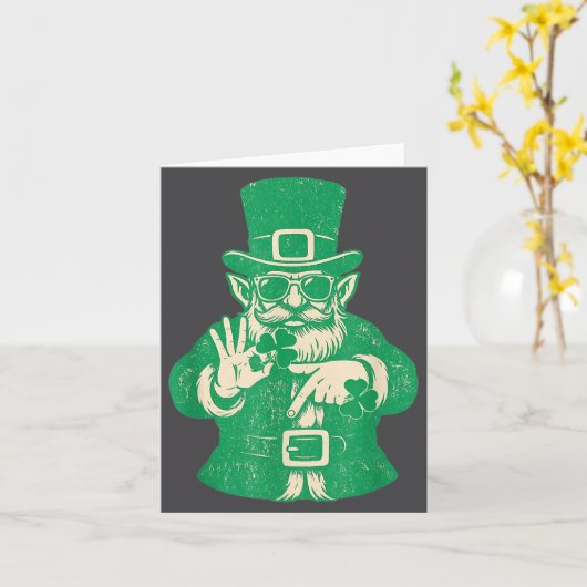 Patricks Day, Leprechauns Funny 6 Meme Gift Men, W カード (黄色い花)