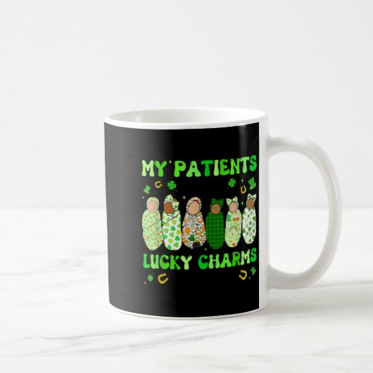 Patrick's Day Nurse My Patients Are My Lucky Nicu  コーヒーマグカップ (右)