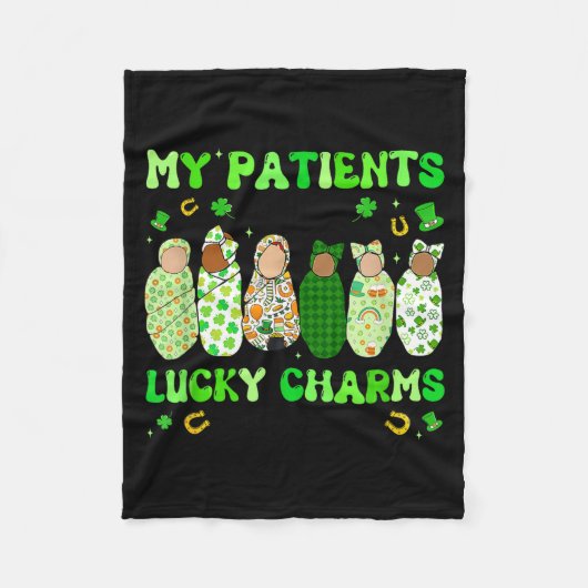 Patrick's Day Nurse My Patients Are My Lucky Nicu  フリースブランケット (正面)