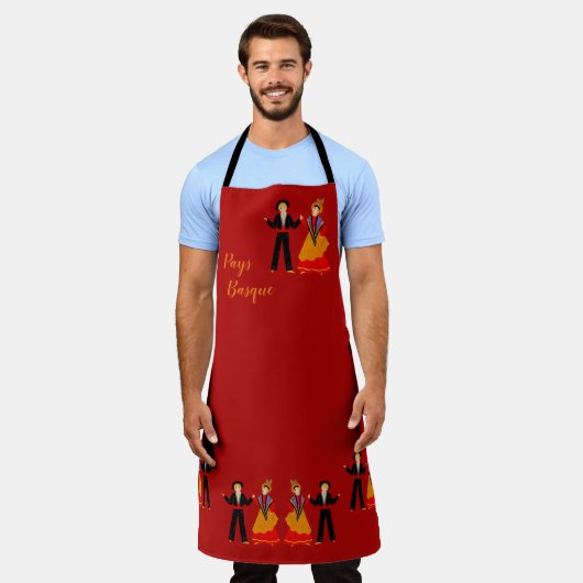 Patrimoine du Pays Basque, France エプロン (着用した状態)