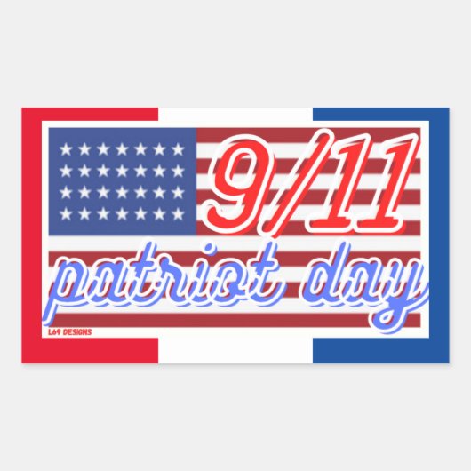 "PATRIOT DAY"長方形ステッカー 長方形シール (正面)