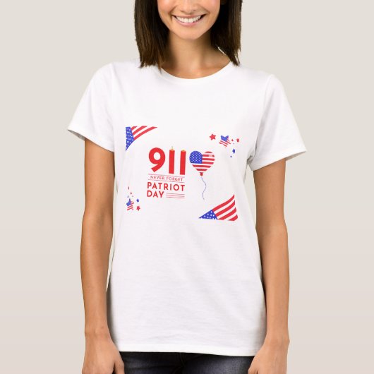 Patriot Day 9.11.2001 N'oubliez jamais le 11 septe Tシャツ (正面)