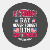 Patriot Day Never Forget 9 11 ラウンドシール (正面)