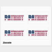 Patriot Flag Sticker 長方形シール (シート)