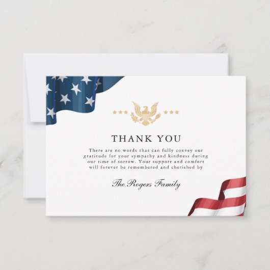 Patriot Flat Thank You Note Card サンキューカード (正面)