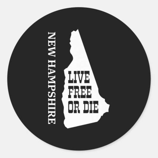 Patriot Quote New Hampshire Motto Souvenir State P ラウンドシール (正面)