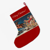 Patriot Santa ラージクリスマスストッキング (裏面 (吊り時))