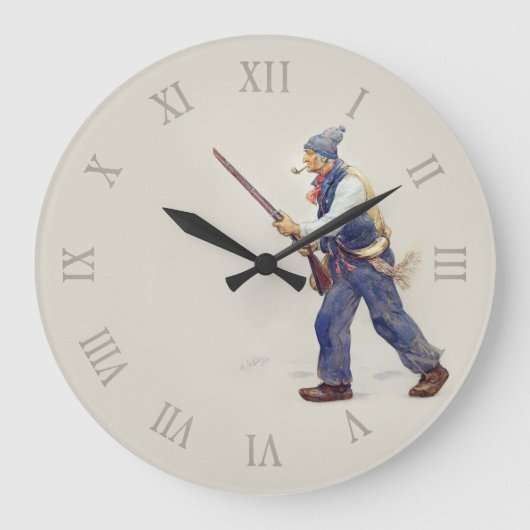 Patriote Québec Rébellion 1837-1838 Henri Julien ラージ壁時計 (正面)