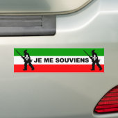 Patriotes 1837 JE ME SOUVIENS バンパーステッカー (車上)