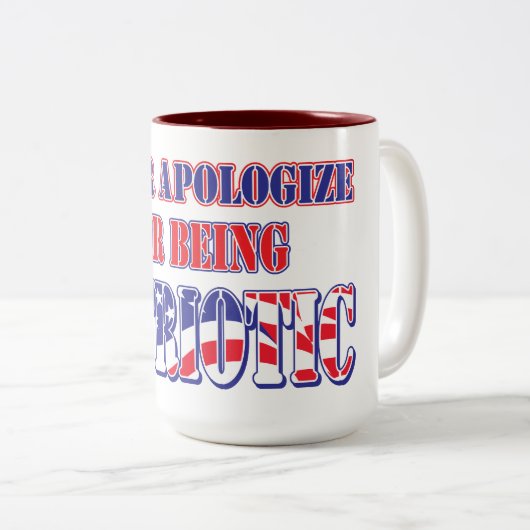 PAtrioticであることをわびる事はない ツートーンマグカップ (正面右)