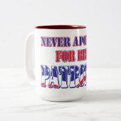PAtrioticであることをわびる事はない ツートーンマグカップ (正面左)
