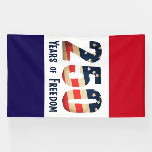 Patriotic 250‑Year Freedom Banner   横断幕 (横)