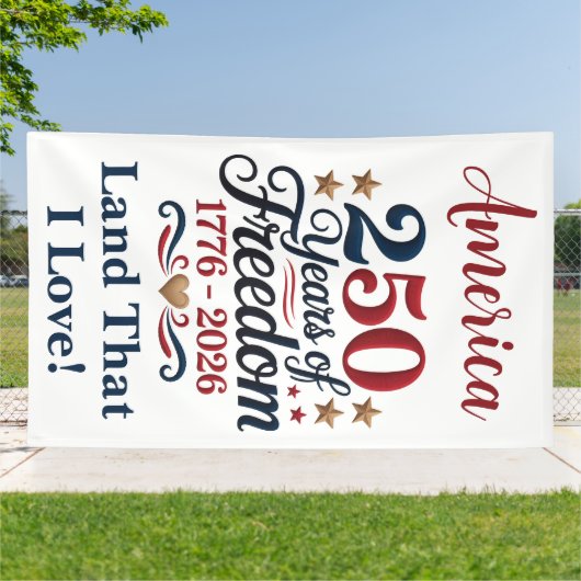 Patriotic 250‑Year Milestone Design  横断幕 (外側)