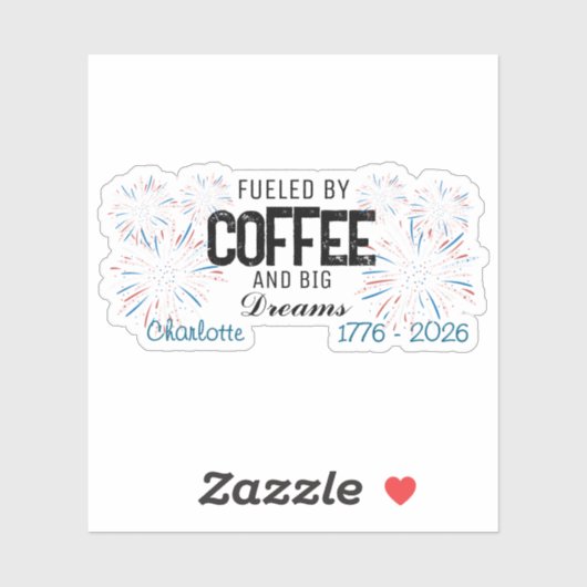  Patriotic 4th of July Custom Name シール (シート)