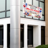 Patriotic 4th of July Family Celebration Banner 横断幕 (ビルの外側)