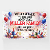 Patriotic 4th of July Family Celebration Banner 横断幕 (横)
