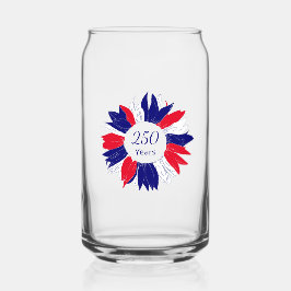 Patriotic 4th of July Floral 250 Anniversary USA ガラス缶