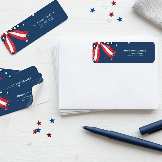 Patriotic 4th of July Independence Day Addres ラベル