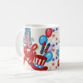 Patriotic 4th of July Mug USA Independence Day コーヒーマグカップ (正面左)