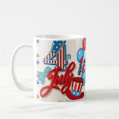 Patriotic 4th of July Mug USA Independence Day コーヒーマグカップ (左)