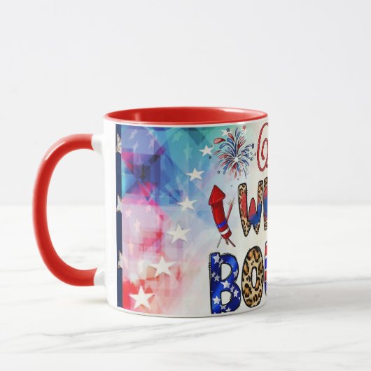 Patriotic 4th of July Mug USA Independence Day マグカップ (左)