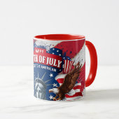 Patriotic 4th of July Mug USA Independence Day マグカップ (正面右)