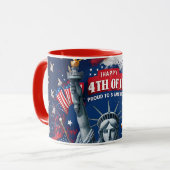 Patriotic 4th of July Mug USA Independence Day マグカップ (正面左)