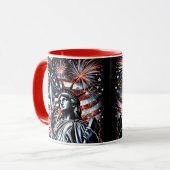 Patriotic 4th of July Mug USA Independence Day マグカップ (正面左)