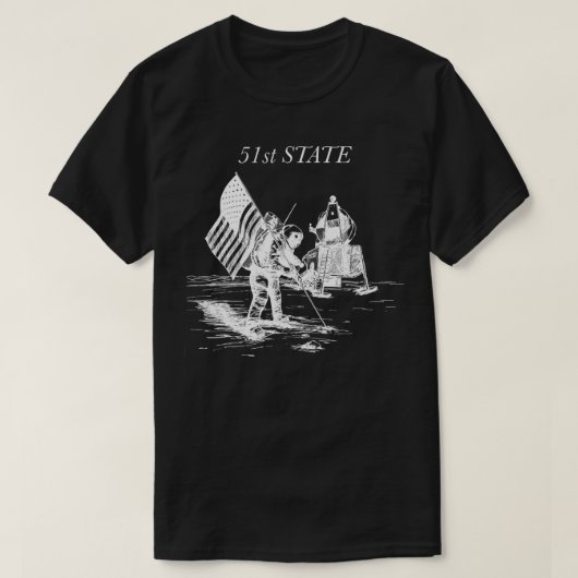 patriotic 51st state in space  tシャツ (デザイン正面)