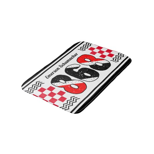 PATRIOTIC 868あなたの名前 |白市松模様にのフラグ バスマット (アングル)