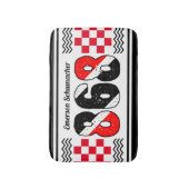 PATRIOTIC 868あなたの名前 |白市松模様にのフラグ バスマット (正面縦)