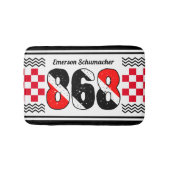 PATRIOTIC 868あなたの名前 |白市松模様にのフラグ バスマット (正面)